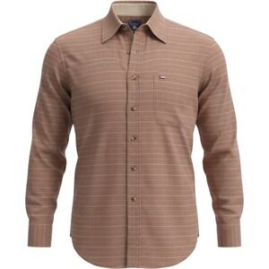 Texas Cotton Button Down Shirt Mens Medium Cotton Striped Mauve Western VTG USA